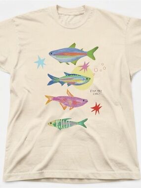 Fish are Cool Graphic Tee Gildan Heavyweight Offwhite T-shirt